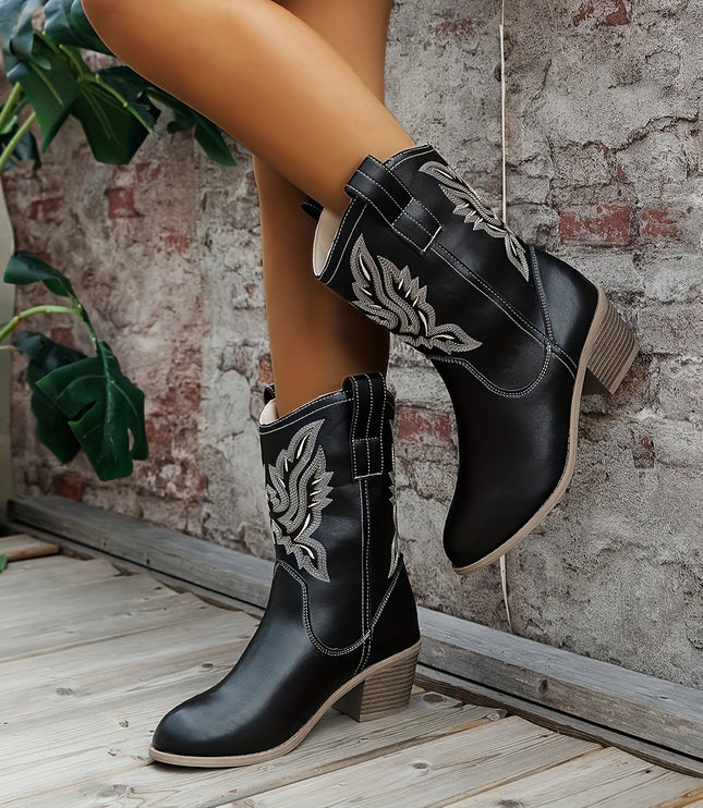 Bexley | Women's Wide Calf Western Cowboy Boots - Camel - Image 11