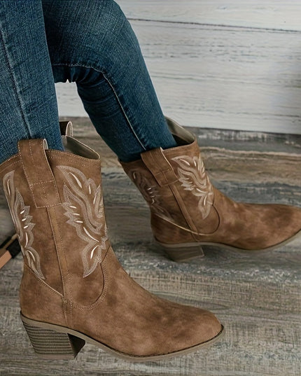 Bexley | Women's Wide Calf Western Cowboy Boots - Camel - Image 3