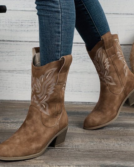 Bexley | Women's Wide Calf Western Cowboy Boots - Camel - Image 5