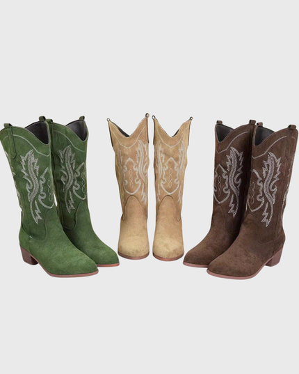 Baylor | Women's Wide Calf Western Cowboy Boots - Camel - Image 11