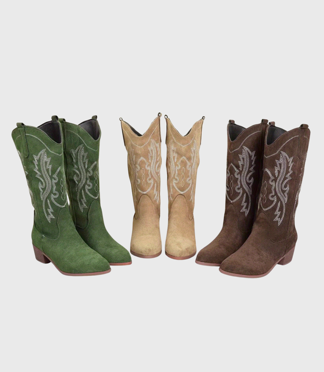 Baylor | Women's Wide Calf Western Cowboy Boots - Camel - Image 11