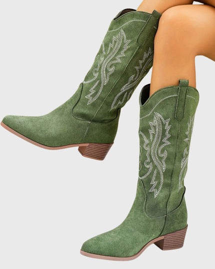Baylor | Women's Wide Calf Western Cowboy Boots - Camel - Image 5