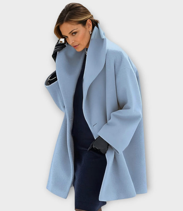 Women's Winter Jacket with Shawl Collar and Open Front