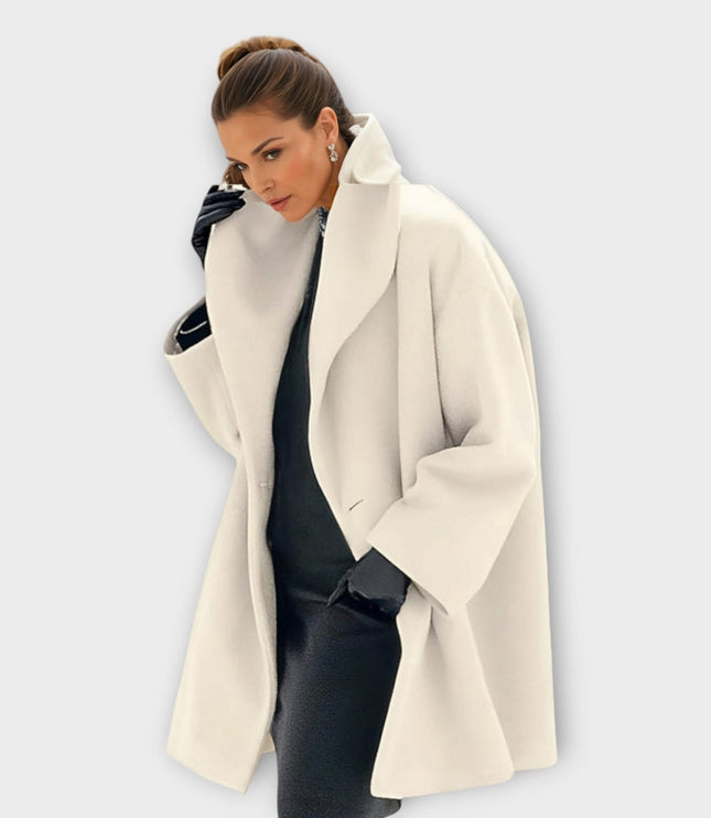 Women's Winter Jacket with Shawl Collar and Open Front
