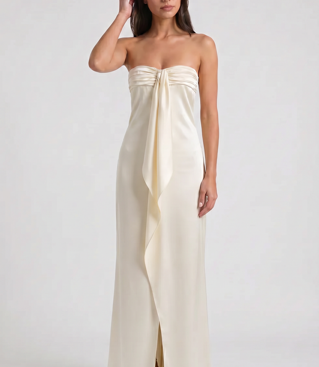 Vestido maxi floral amarillo de verano para invitada de boda mujer