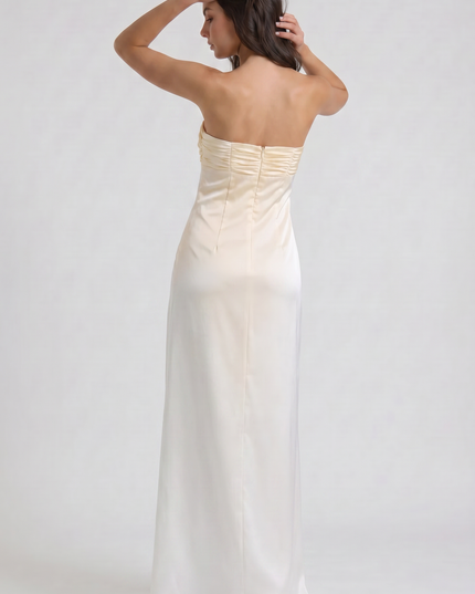 Vestido maxi floral amarillo de verano para invitada de boda mujer