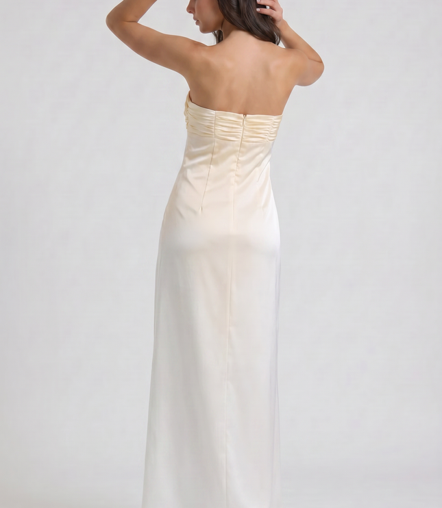 Vestido maxi floral amarillo de verano para invitada de boda mujer