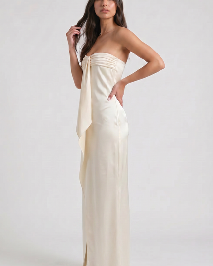Vestido maxi floral amarillo de verano para invitada de boda mujer