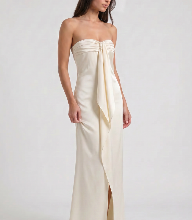 Vestido maxi floral amarillo de verano para invitada de boda mujer