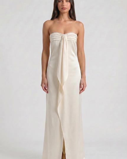 Vestido maxi floral amarillo de verano para invitada de boda mujer