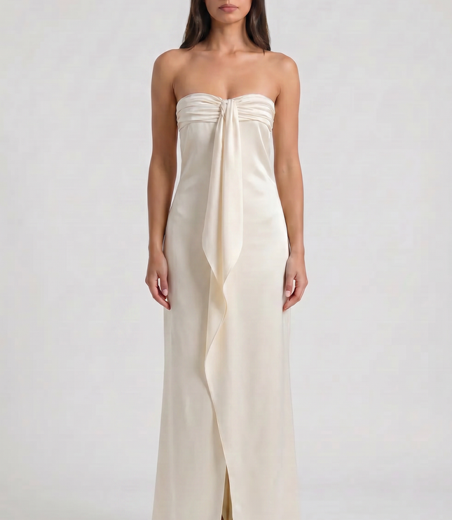 Vestido maxi floral amarillo de verano para invitada de boda mujer